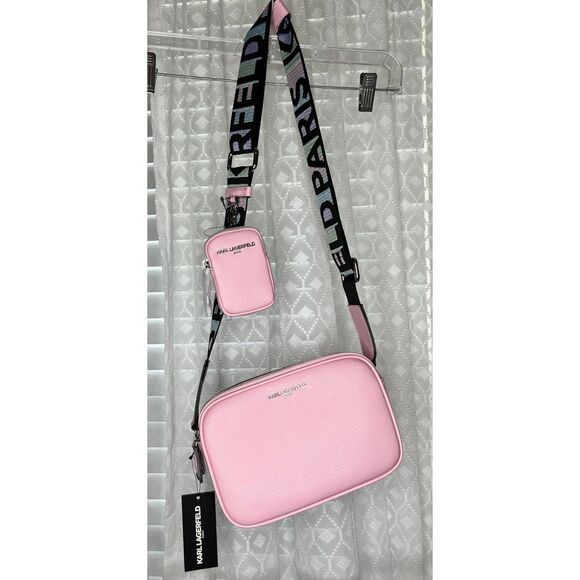 Karl Lagerfeld Pink‎ Powder Blush Maybelle Camera Crossbody Bag NWT - Picture 1 of 12